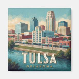 Imán Escena de viaje y paisaje urbano de Tulsa Oklahoma