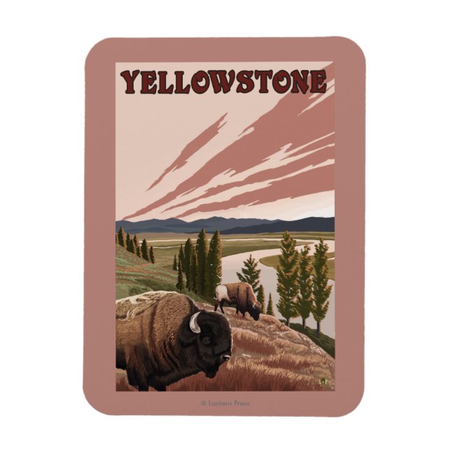 Imán Escena de YellowstoneBison (Vertical)