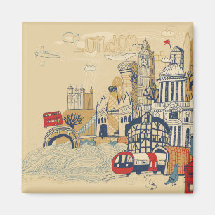 Imán Escena del Doodle de Londres