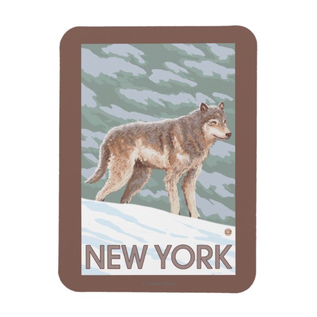 Imán Escena del lobo de Nueva York (Vertical)