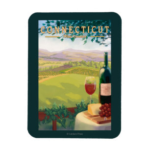 Imán Escena del país de ConnecticutWine