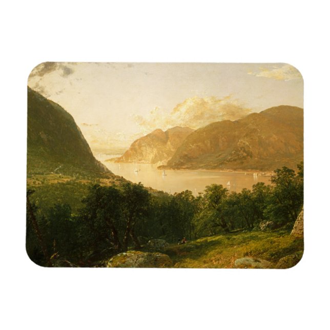 Imán Escena del río Hudson por John Frederick Kensett (Horizontal)