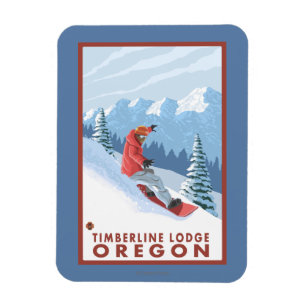 Imán Escena del Snowboarder - casa de campo del