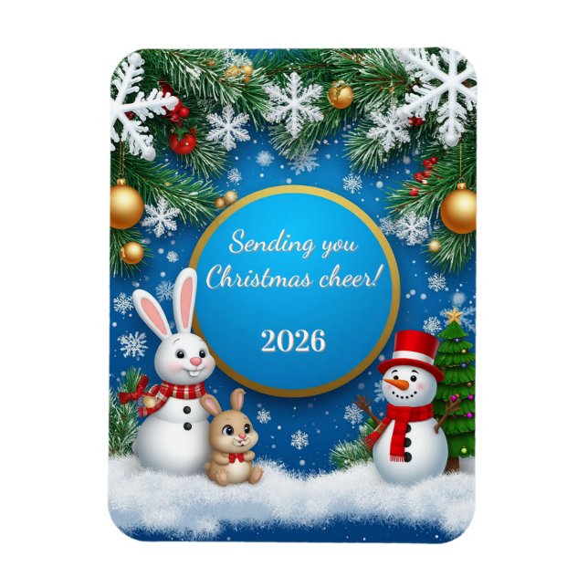 Imán Escena festiva de vacaciones de Navidad (Vertical)