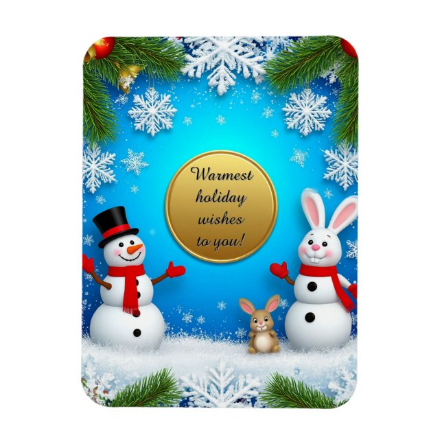 Imán Escena festiva de vacaciones de Navidad (Vertical)