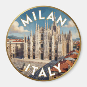Imán Escena histórica de la ciudad de Milán, Italia ☀️