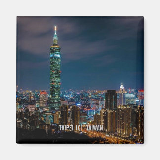Imán Escena nocturna de Taipei 101, Taiwán