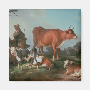 Imán Escena pastoral con un cowherd