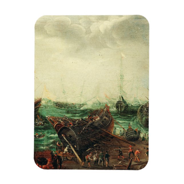 Imán Escena portuaria de Adam Willaerts  (Vertical)
