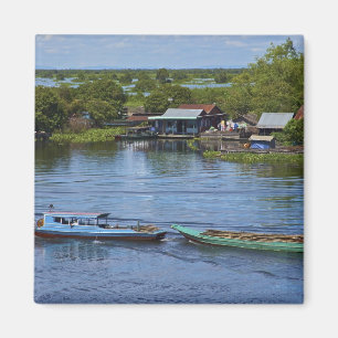 Imán Escena rural, lago Tonle Sap, Siem Reap, Angkor,