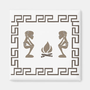 Imán Escena tribal primitiva africana abstracta