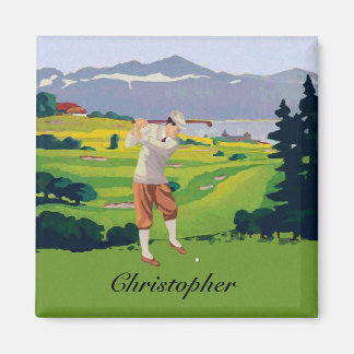 Imán Escenario de golf en las tierras altas de estilo v