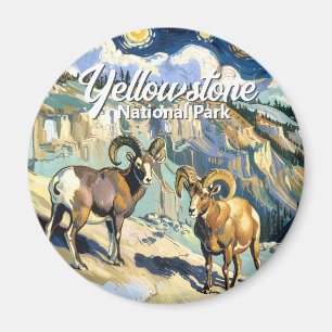Imán Escenario de la naturaleza de Yellowstone vintage