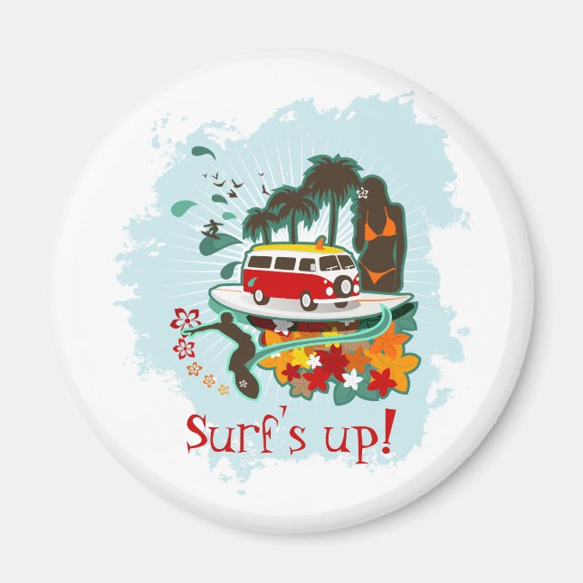 Imán Escenario de playa tropical (Frente)