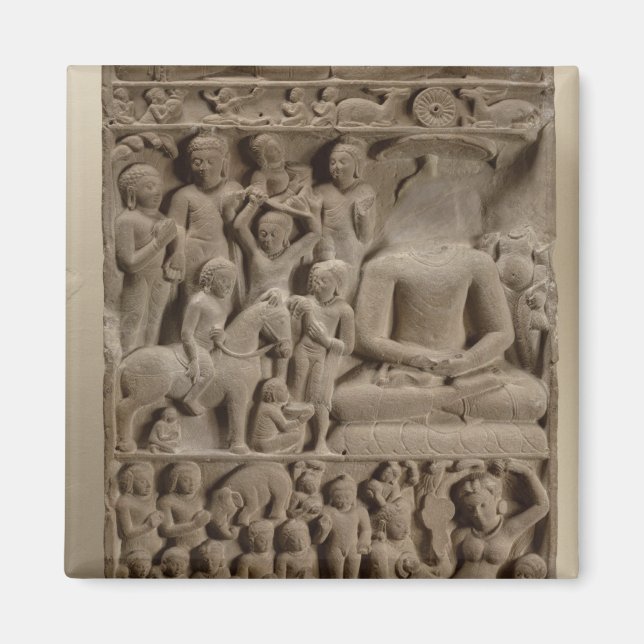 Imán Escenas de la vida de Buda, Sarnath, Uttar Pradesh (Frente)