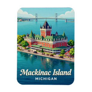 Imán Escenografía de las Grandes Lagos Isla Mackinac ⛵