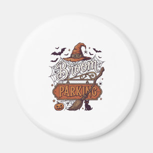 Imán Escoba aparcamiento Halloween Bruja Sombrero Escob