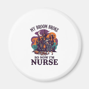 Imán Escoba Bruja Enfermera Casa Embrujada Halloween_1