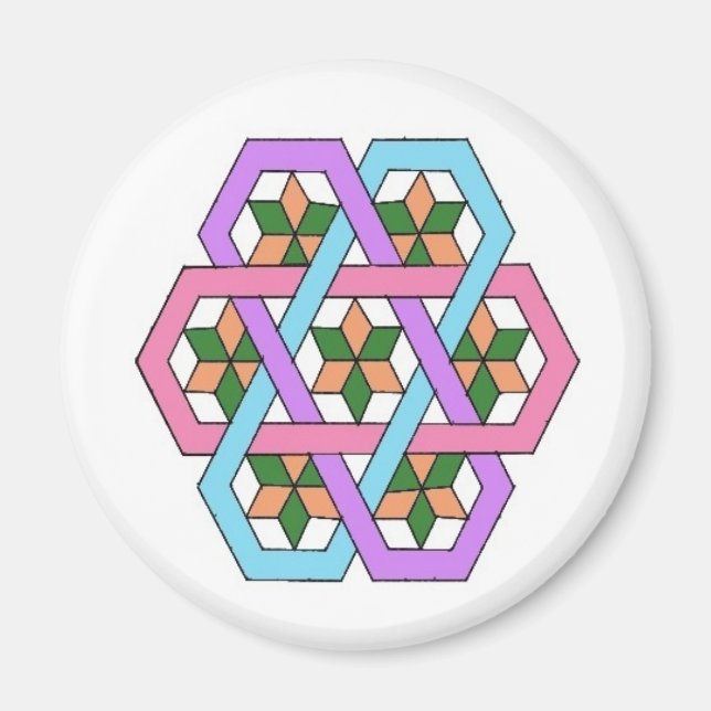 Imán Escondiendo Estrellas Rangoli Magnet (Frente)