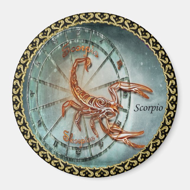 Imán Escorpio diseño de astrología zodiaca (Frente)