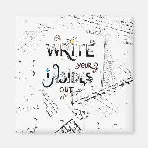 Imán ¡Escribe tus entrañas! Lema de escritores motivaci