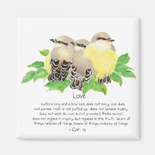 Imán Escritura, 1 corazón: 13, pájaros de abrazo -