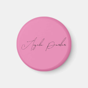Imán Escritura a mano Nombre profesional simple rosa si