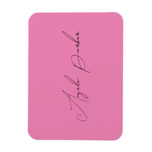 Imán Escritura a mano Nombre profesional simple rosa si