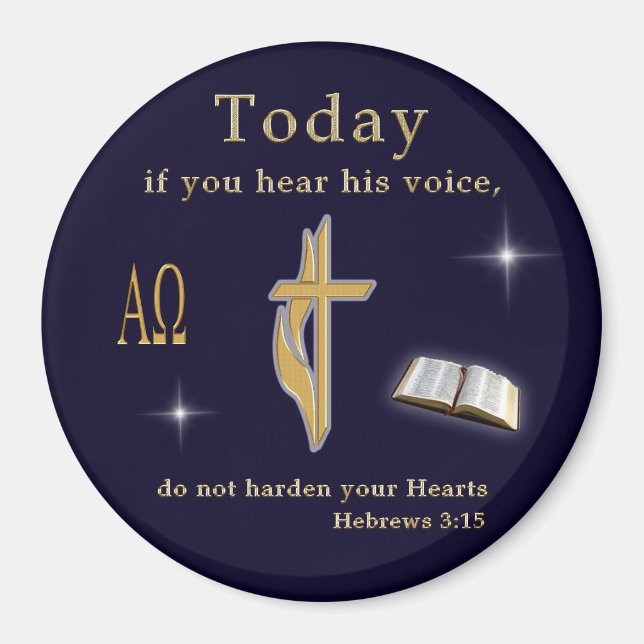 Imán Escritura bíblica cristiana (Frente)