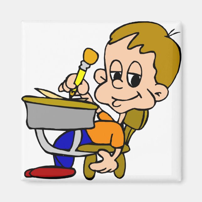 Imán Escritura De Niños En El Escritorio (Frente)