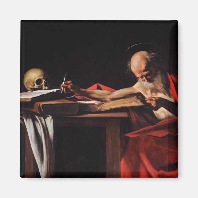 Imán Escritura de Saint Jerome (por Caravaggio) (Frente)