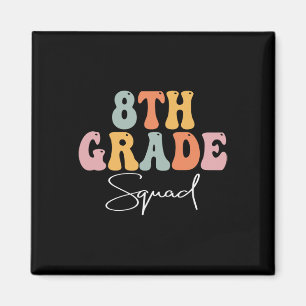 Imán Escuadrón de 8º Grado Retro Groovy Mujeres Feliz P