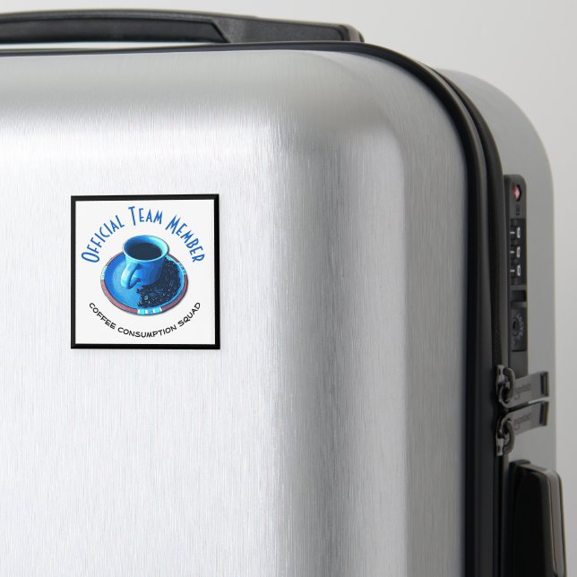 Imán Escuadrón de consumo de café | Copa Azul y Saucer (In Situ (Equipaje))