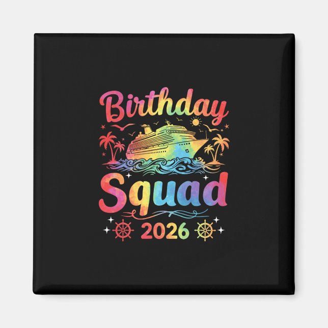 Imán Escuadrón de crucero de cumpleaños 2026 Fiesta de  (Frente)