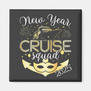 Imán Escuadrón de cruceros de Año Nuevo 2025 Square