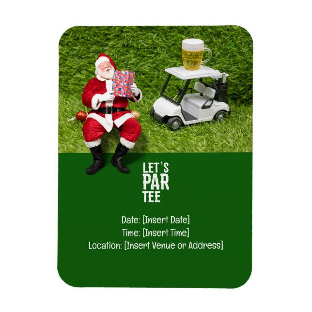 Imán Escuadrón de Navidades del fiesta del Golf Par Tee (Vertical)