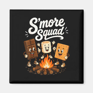 Imán escuadrón de S'mores divertido marshmallow hoguera
