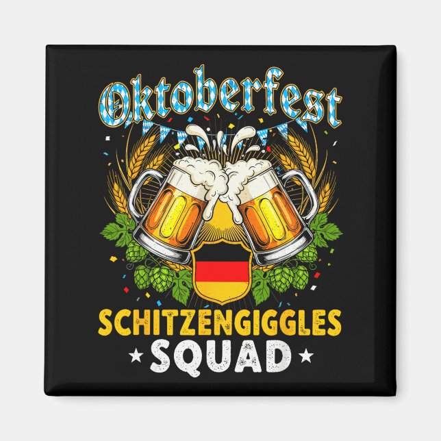 Imán Escuadrón Schitzengiggles Cerveza Bávara de Múnich (Frente)