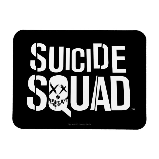 Imán Escuadrón suicida | Logotipo blanco (Horizontal)