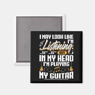 Imán Escuchando divertida en mi cabeza estoy tocando mi