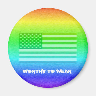 Imán Escudo arcoiris de la bandera de los EE.UU. - Vale