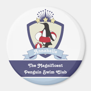 Imán Escudo Cute Pingüinos Personalizados