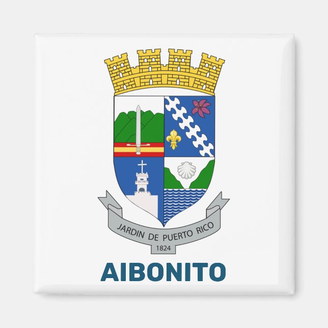 Imán Escudo de armas - Aibonito, Puerto Rico (Frente)