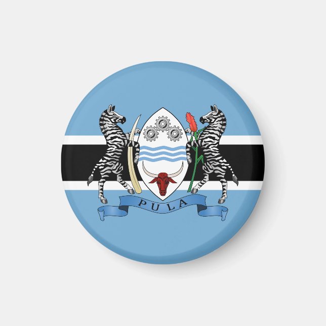 Imán Escudo de armas/ bandera de Botswana (Frente)