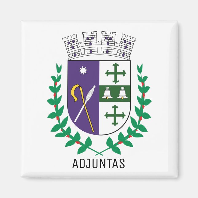 Imán Escudo de armas de Adjuntas, Puerto Rico (Frente)