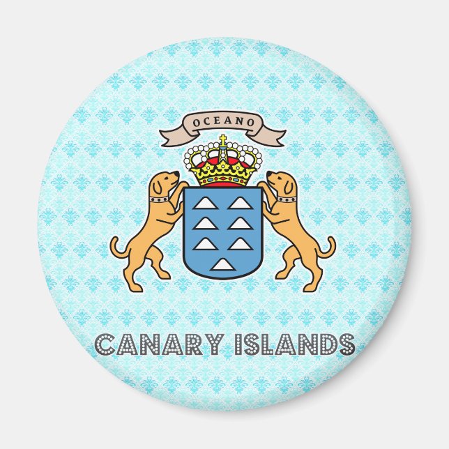 Imán Escudo de armas de alta calidad de las Islas Canar (Frente)