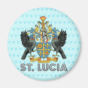 Imán Escudo de armas de alta calidad de St Lucia