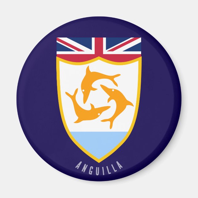 Imán Escudo de armas de Anguila (Frente)