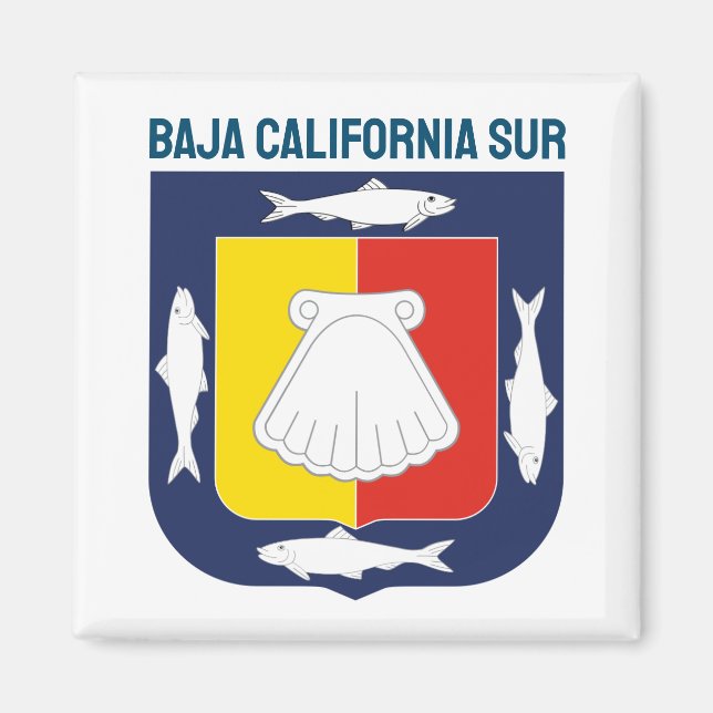 Imán Escudo de armas de Baja California Sur (Frente)