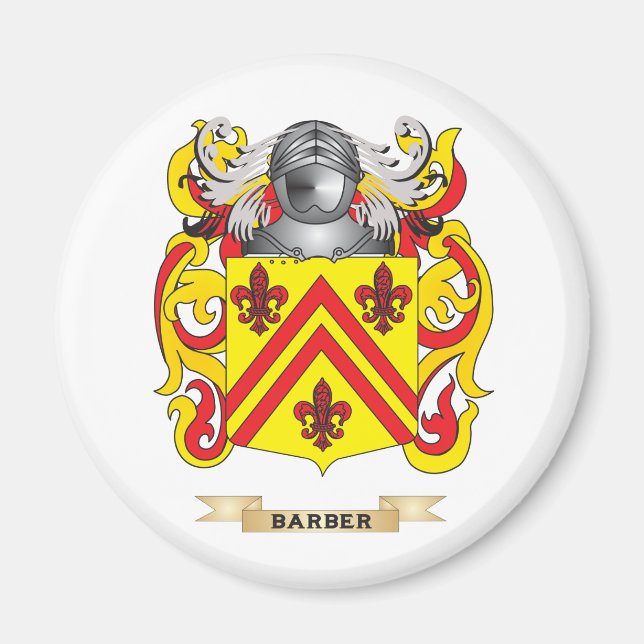 Imán Escudo de armas de barbero (escudo familiar) (Frente)
